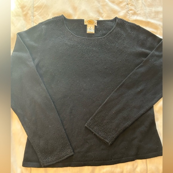 Talbots Black Beaded Silk/Cashmere Blend Sweater - Picture 1 of 9
